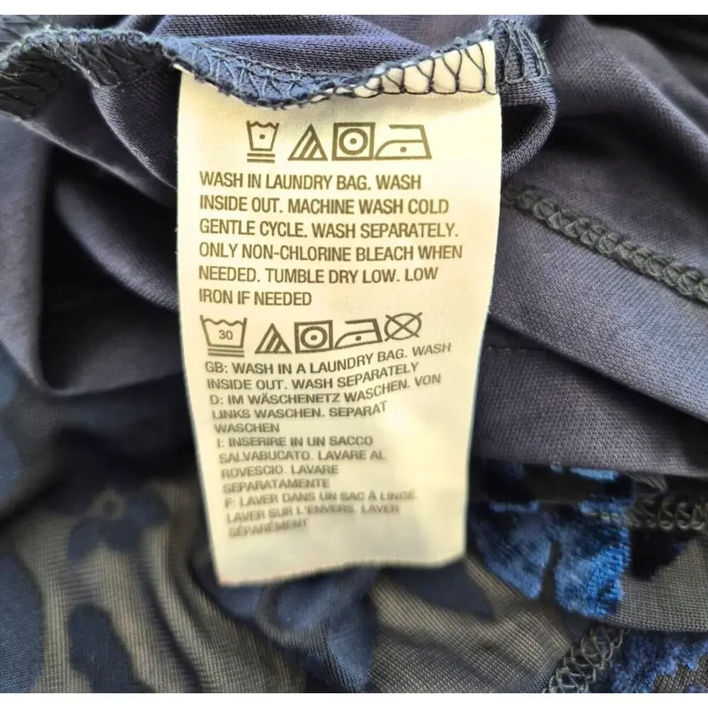 Laurie Felt Womans Top Sz L Dark Blue Burnout Velvet Fairy Whimsigoth Romantic - Picture 5 of 9